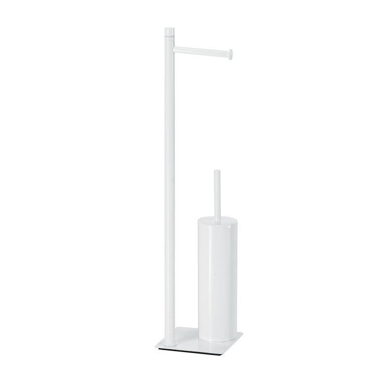 Piantana in Acciaio Inox con portarotolo e scopino Gedy serie Trilly - Bianco