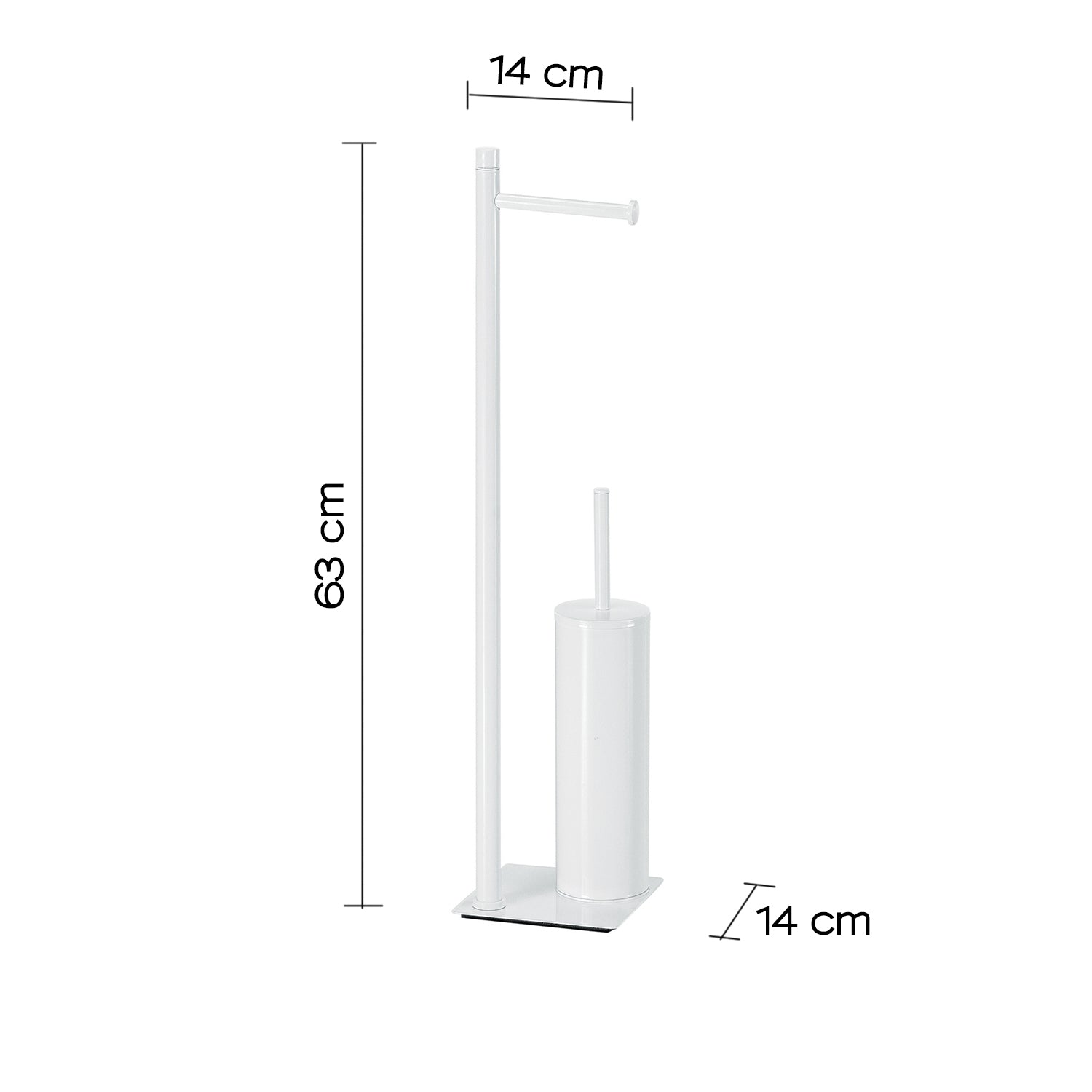 Piantana in Acciaio Inox con portarotolo e scopino Gedy serie Trilly - Bianco