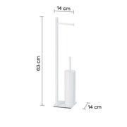 Piantana in Acciaio Inox con portarotolo e scopino Gedy serie Trilly - Bianco