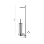 Piantana in Acciaio Inox con portarotolo e scopino Gedy serie Trilly - Spazzolato