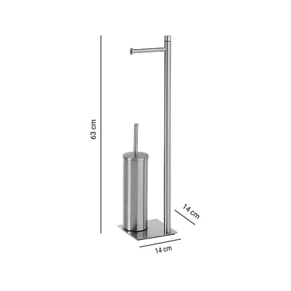 Piantana in Acciaio Inox con portarotolo e scopino Gedy serie Trilly - Spazzolato
