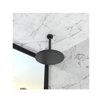 Soffione doccia rotondo ultrapiatto in acciaio inox by GME - Nero opaco - à˜25 cm by CeramicStore | Lo specialista del tuo bagno