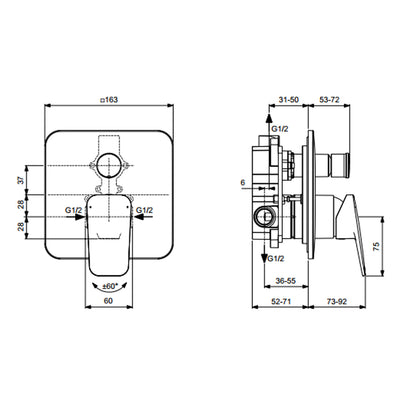 Miscelatore vasca/doccia con deviatore Ideal Standard Ceraplan cromato by CeramicStore | Lo specialista del tuo bagno