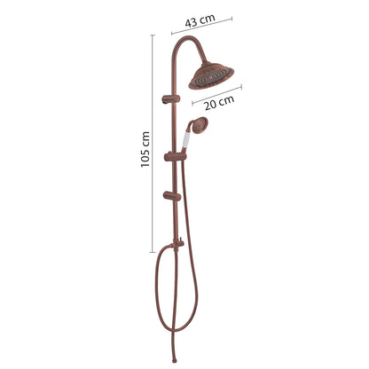 Colonna doccia regolabile con soffione e doccetta modello Liberty 02 - Rame by CeramicStore | Lo specialista del tuo bagno