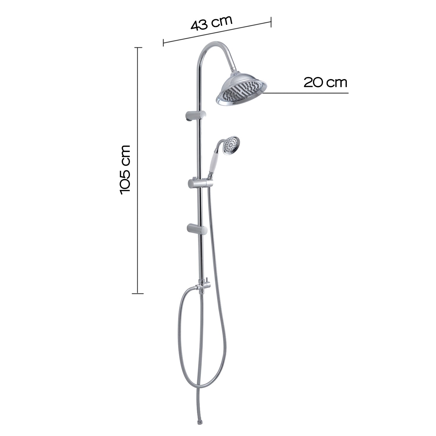 Colonna doccia regolabile con soffione e doccetta modello Liberty 00 - Cromo by CeramicStore | Lo specialista del tuo bagno
