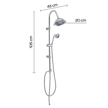 Colonna doccia regolabile con soffione e doccetta modello Liberty 00 - Cromo by CeramicStore | Lo specialista del tuo bagno