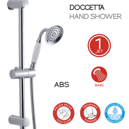 Colonna doccia regolabile con soffione e doccetta modello Liberty 00 - Cromo by CeramicStore | Lo specialista del tuo bagno
