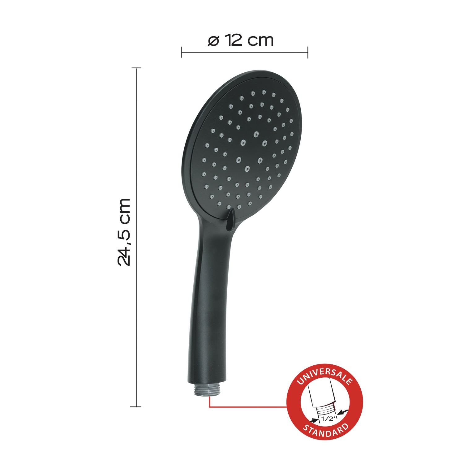 Doccetta 3 getti con attacco universale serie Tech 13 Gedy in ABS - Nero matt by CeramicStore | Lo specialista del tuo bagno
