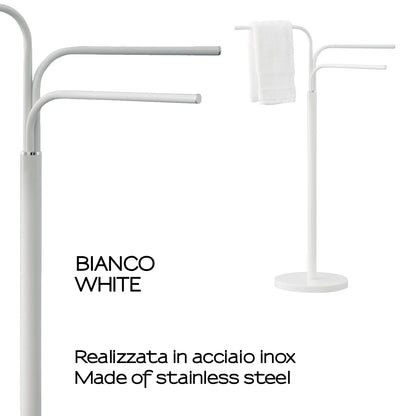 Piantana porta asciugamani in Acciaio Inox modello Winny di Gedy - Bianco