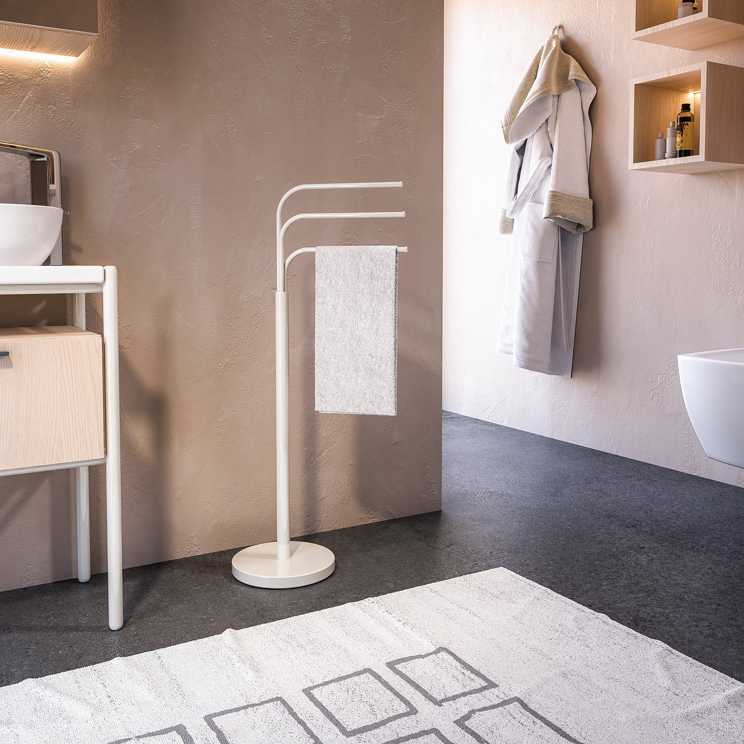 Piantana porta asciugamani in Acciaio Inox modello Winny di Gedy - Bianco