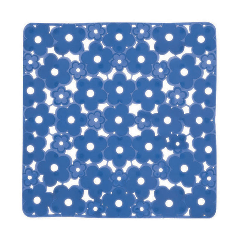 Tappeto antiscivolo doccia 53x53 in PVC modello Margherita di Gedy - Azzurro by CeramicStore | Lo specialista del tuo bagno