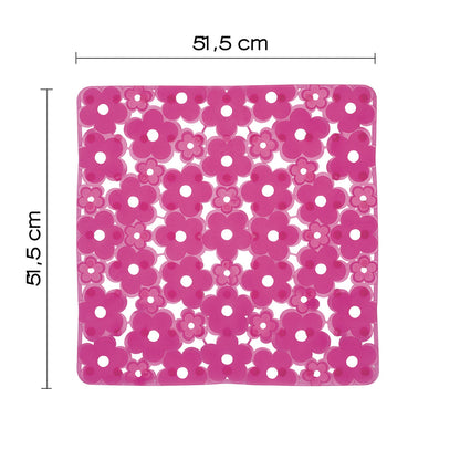 Tappeto antiscivolo doccia 53x53 in PVC modello Margherita di Gedy - Fucsia by CeramicStore | Lo specialista del tuo bagno