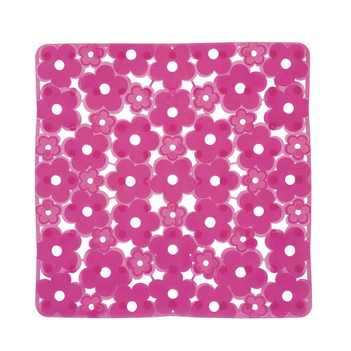 Tappeto antiscivolo doccia 53x53 in PVC modello Margherita di Gedy - Fucsia by CeramicStore | Lo specialista del tuo bagno