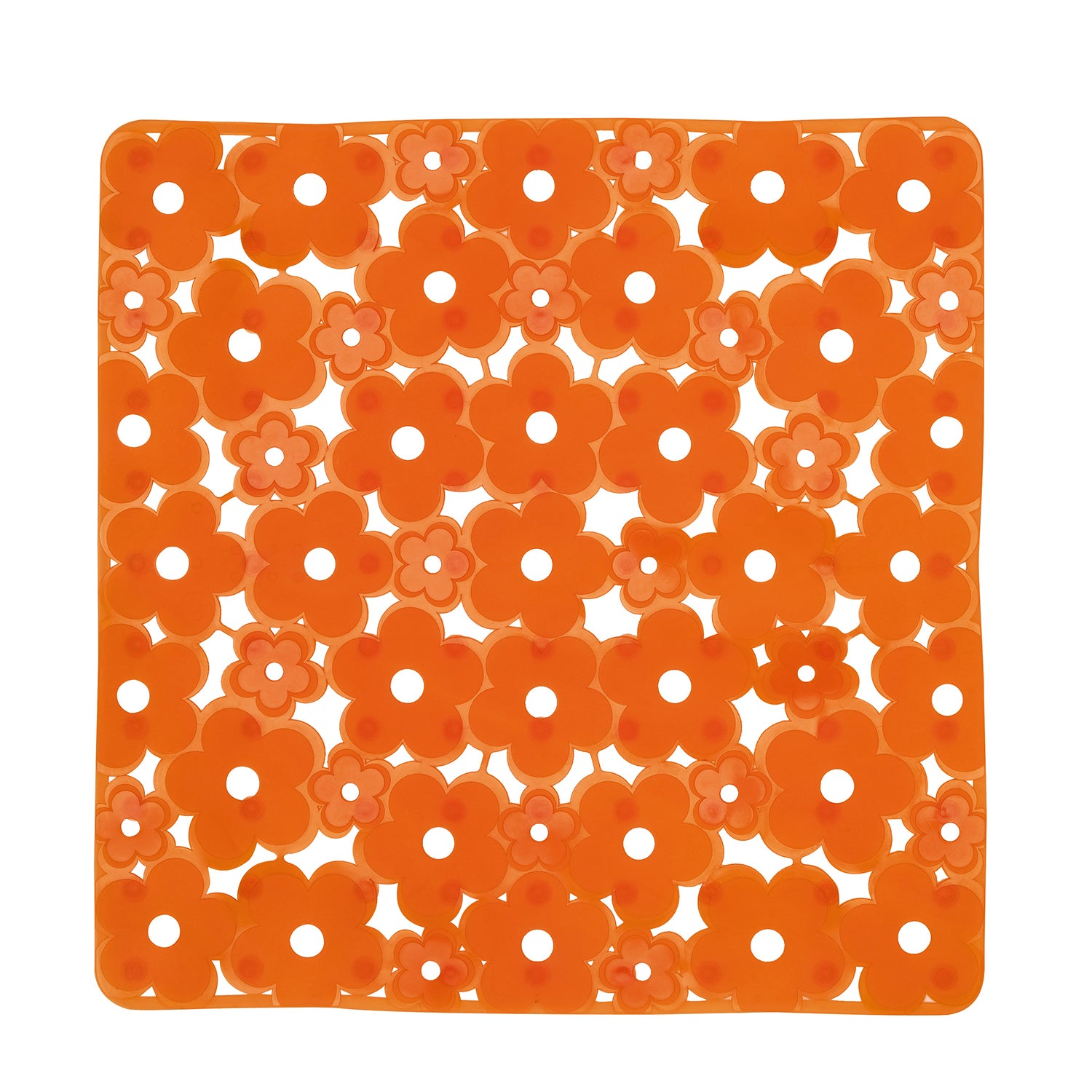 Tappeto antiscivolo doccia 53x53 in PVC modello Margherita di Gedy - Arancione by CeramicStore | Lo specialista del tuo bagno