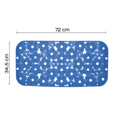 Tappeto antiscivolo vasca 73x35 in PVC modello Margherita di Gedy - Azzurro by CeramicStore | Lo specialista del tuo bagno