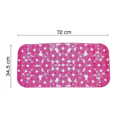 Tappeto antiscivolo vasca 73x35 in PVC modello Margherita di Gedy - Fucsia by CeramicStore | Lo specialista del tuo bagno