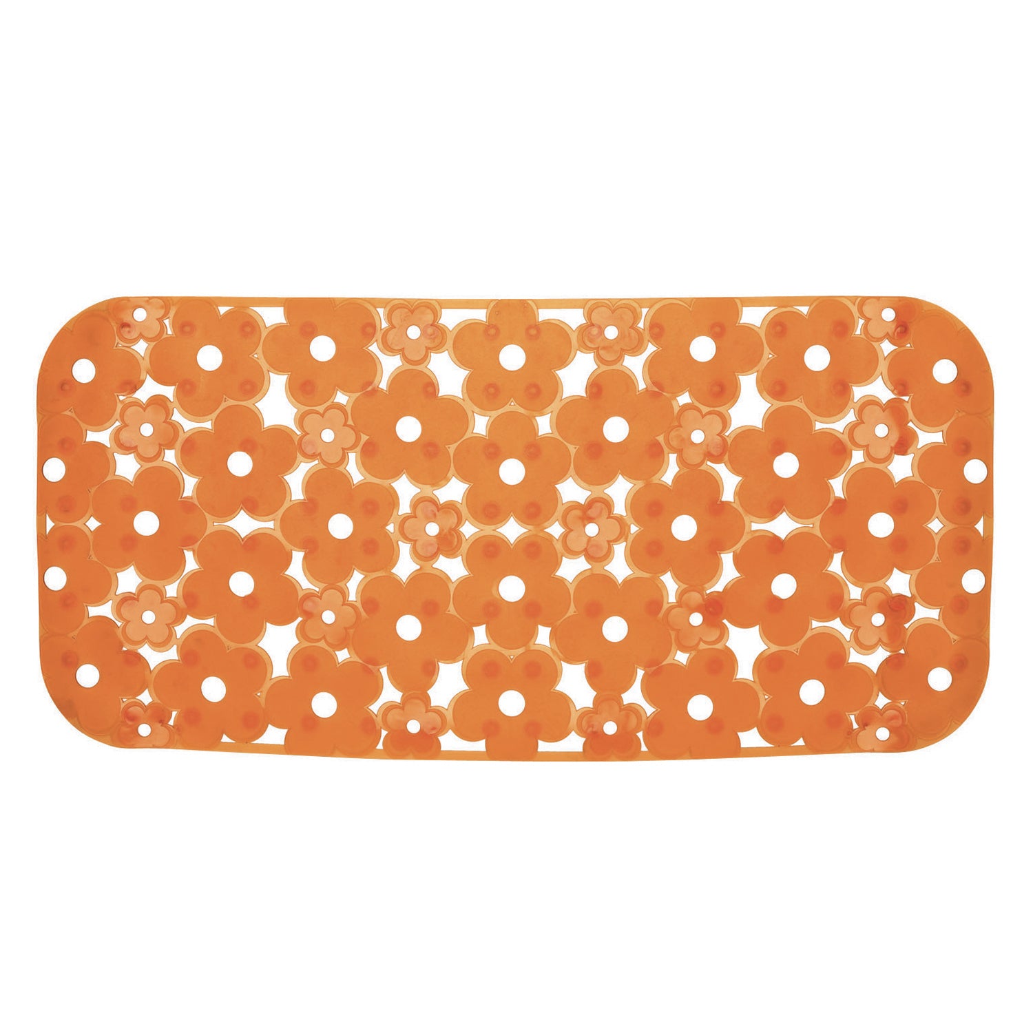 Tappeto antiscivolo vasca 73x35 in PVC modello Margherita di Gedy - Arancione by CeramicStore | Lo specialista del tuo bagno