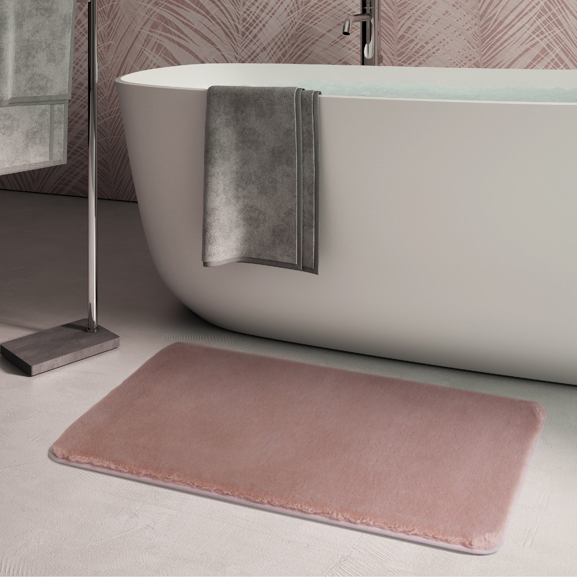 Tappeto bagno 50x80 cm modello Fuzzy di Gedy - Rosa by CeramicStore | Lo specialista del tuo bagno