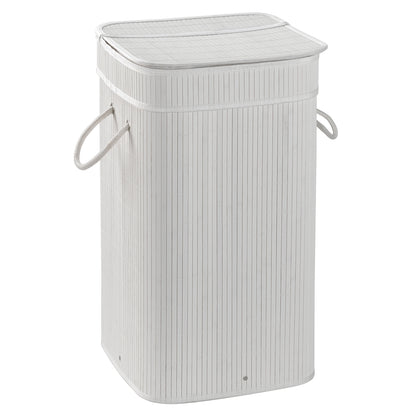 Cesto portabiancheria bianco Gedy Tatami con sacchetto estraibile e finitura bambà¹ by CeramicStore | Lo specialista del tuo bagno