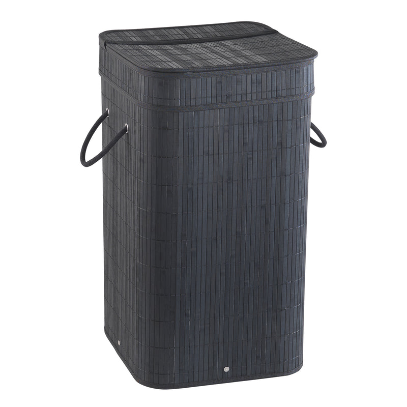 Cesto portabiancheria nero Gedy Tatami con sacchetto estraibile e finitura bambà¹ by CeramicStore | Lo specialista del tuo bagno