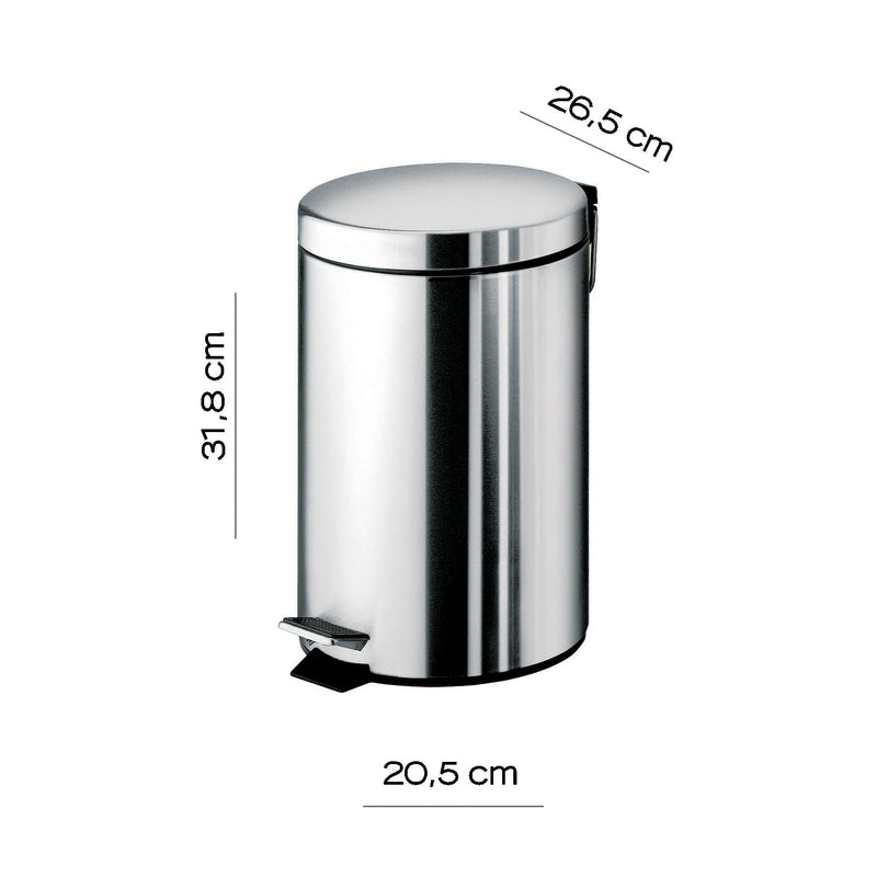 Portarifiuti Gedy Argenta 7 lt. in acciaio inox 20,5x26,5x31,8 cm by CeramicStore | Lo specialista del tuo bagno