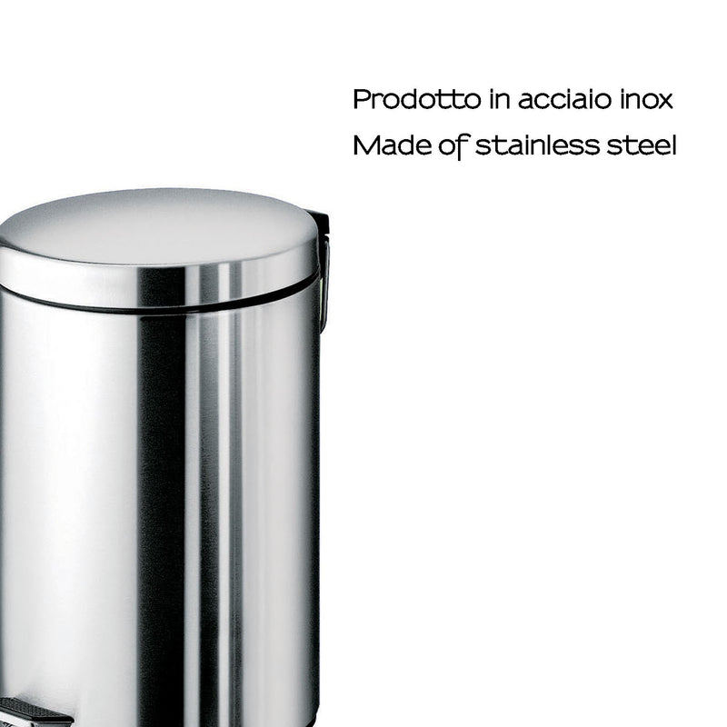 Portarifiuti Gedy Argenta 7 lt. in acciaio inox 20,5x26,5x31,8 cm by CeramicStore | Lo specialista del tuo bagno
