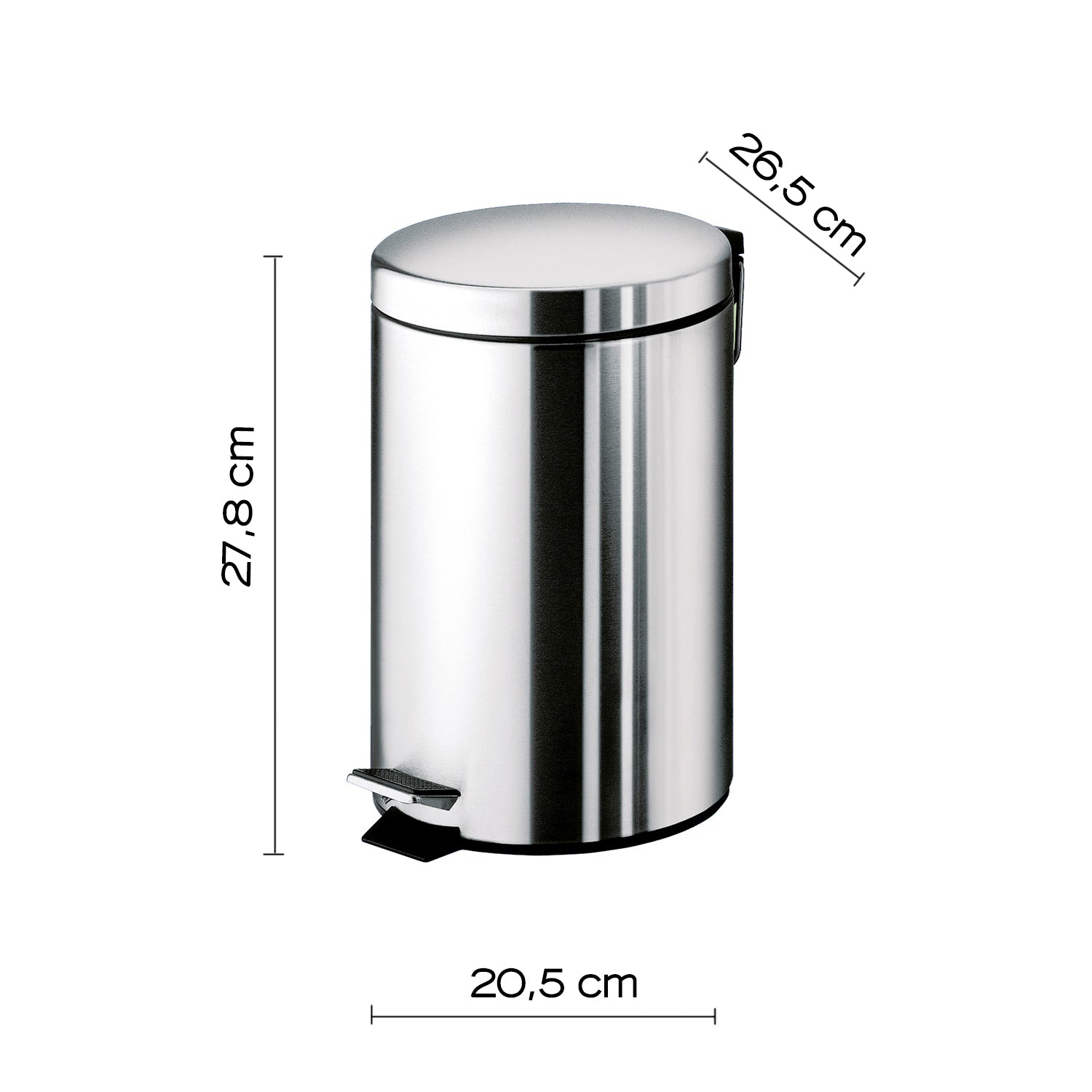 Portarifiuti Gedy Argenta 5 lt. in acciaio inox 20,5x26,5x27,8 cm by CeramicStore | Lo specialista del tuo bagno