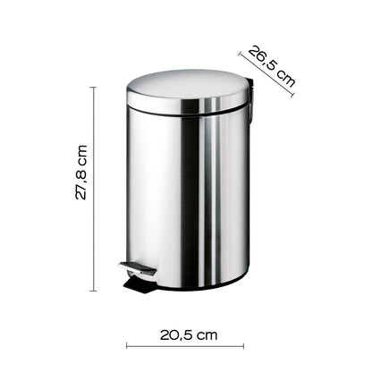 Portarifiuti Gedy Argenta 5 lt. in acciaio inox 20,5x26,5x27,8 cm by CeramicStore | Lo specialista del tuo bagno