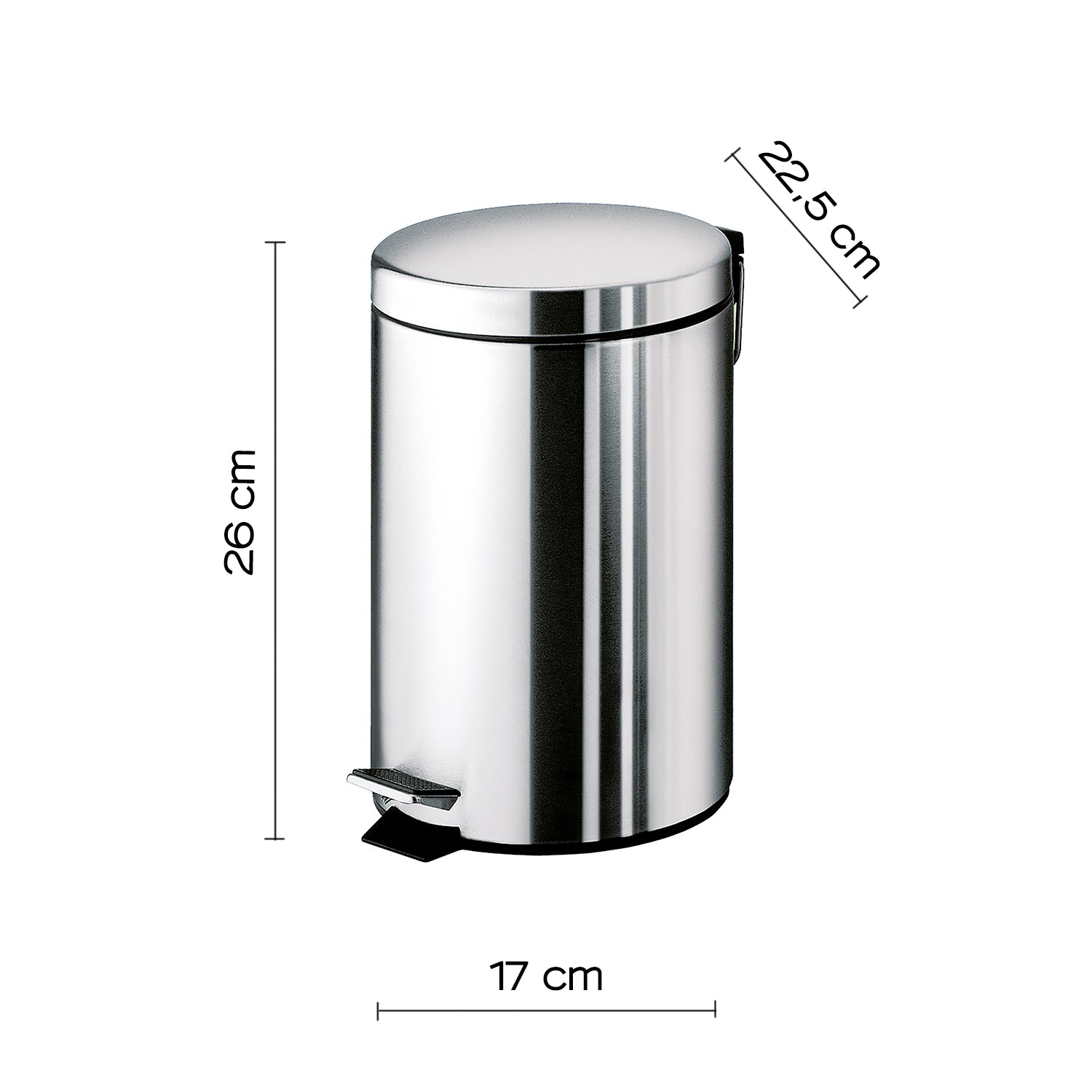 Portarifiuti Gedy Argenta 3 lt. in acciaio inox 17x22,5x26 cm by CeramicStore | Lo specialista del tuo bagno