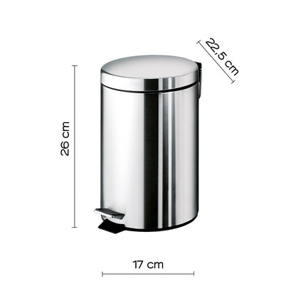 Portarifiuti Gedy Argenta 3 lt. in acciaio inox 17x22,5x26 cm by CeramicStore | Lo specialista del tuo bagno
