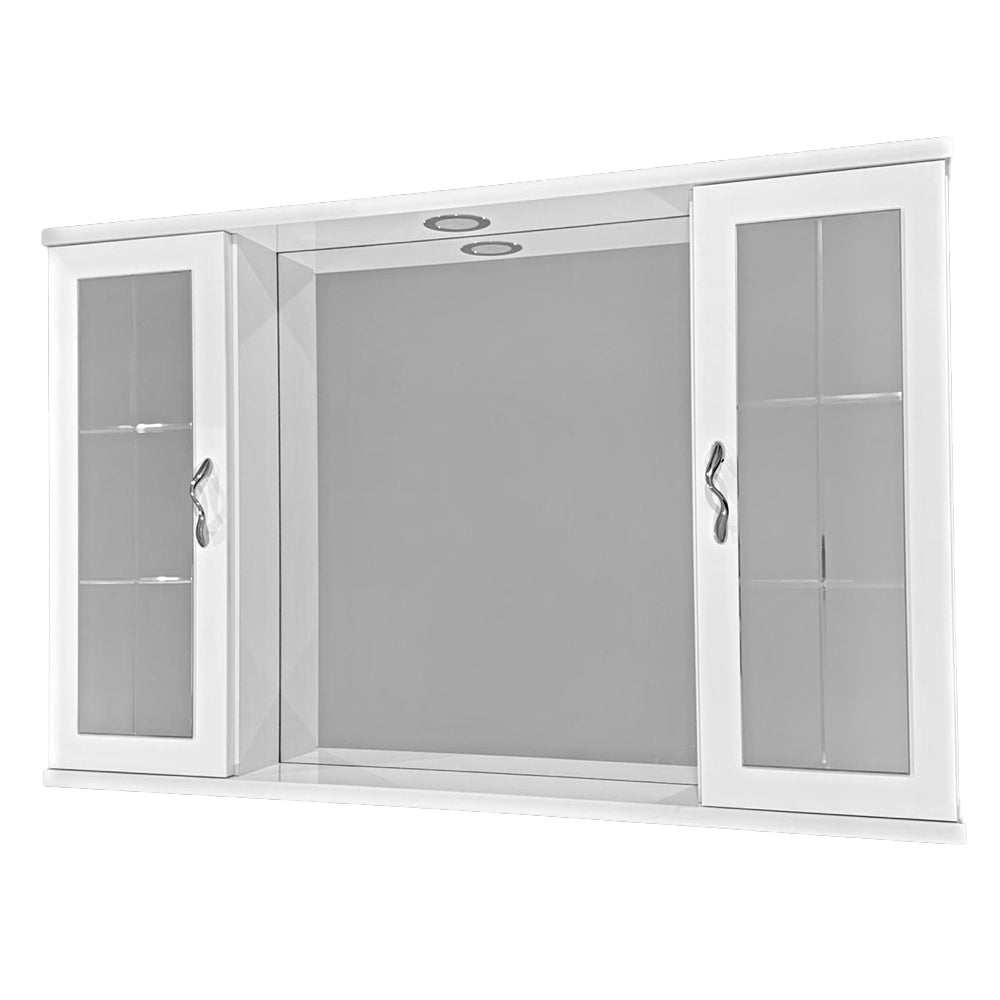 Pensile bagno con specchio e due ante a specchio completo di faretto cm 94,5x16x60,5h by CeramicStore | Lo specialista del tuo bagno