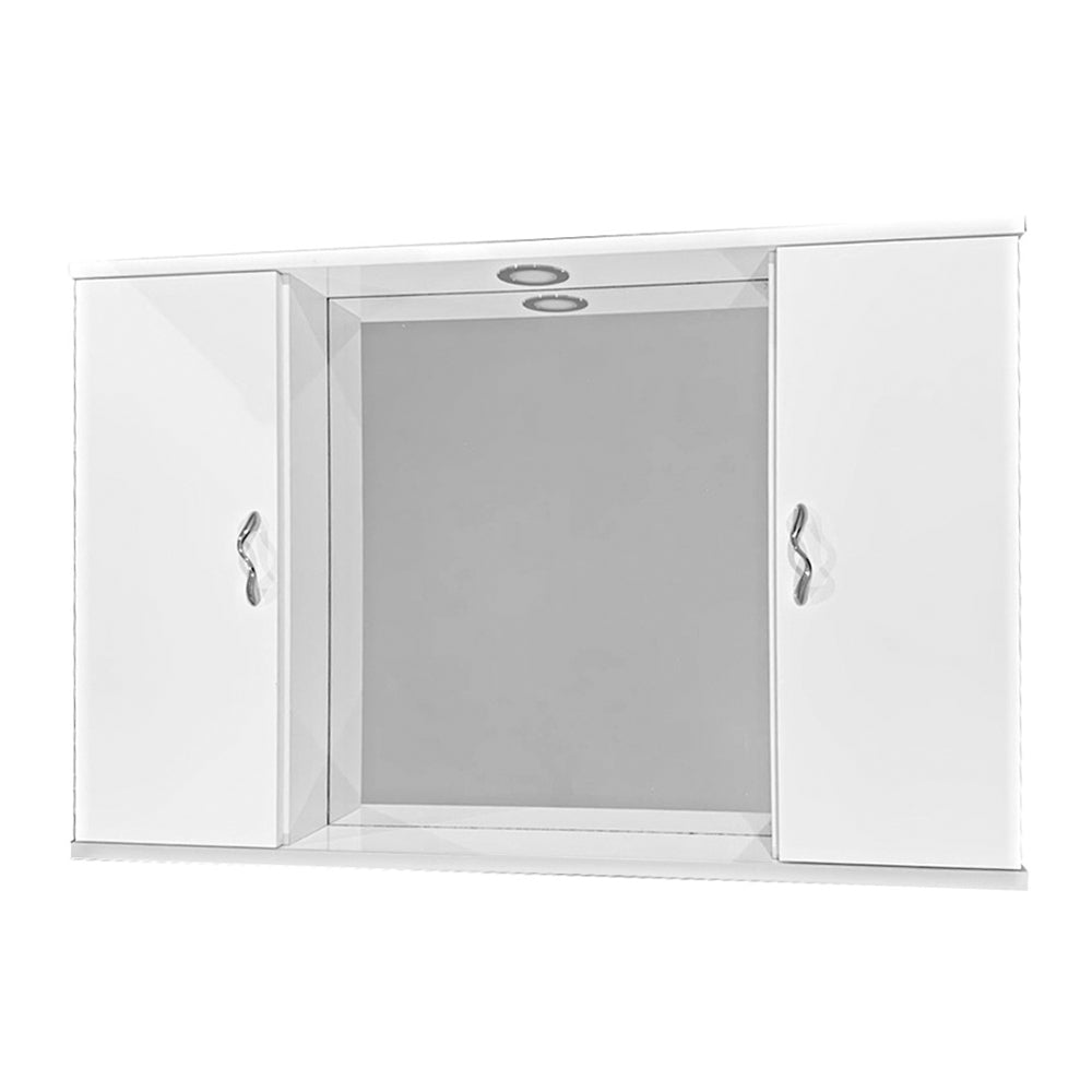 Pensile bagno con specchio e due ante completo di faretto cm 94,5x16x60,5h by CeramicStore | Lo specialista del tuo bagno