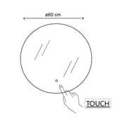 Specchio rotondo con led integrato accensione touch diametro 60 cm by CeramicStore | Lo specialista del tuo bagno