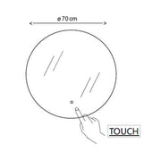 Specchio rotondo con doppio led integrato accensione touch diametro 70 cm by CeramicStore | Lo specialista del tuo bagno