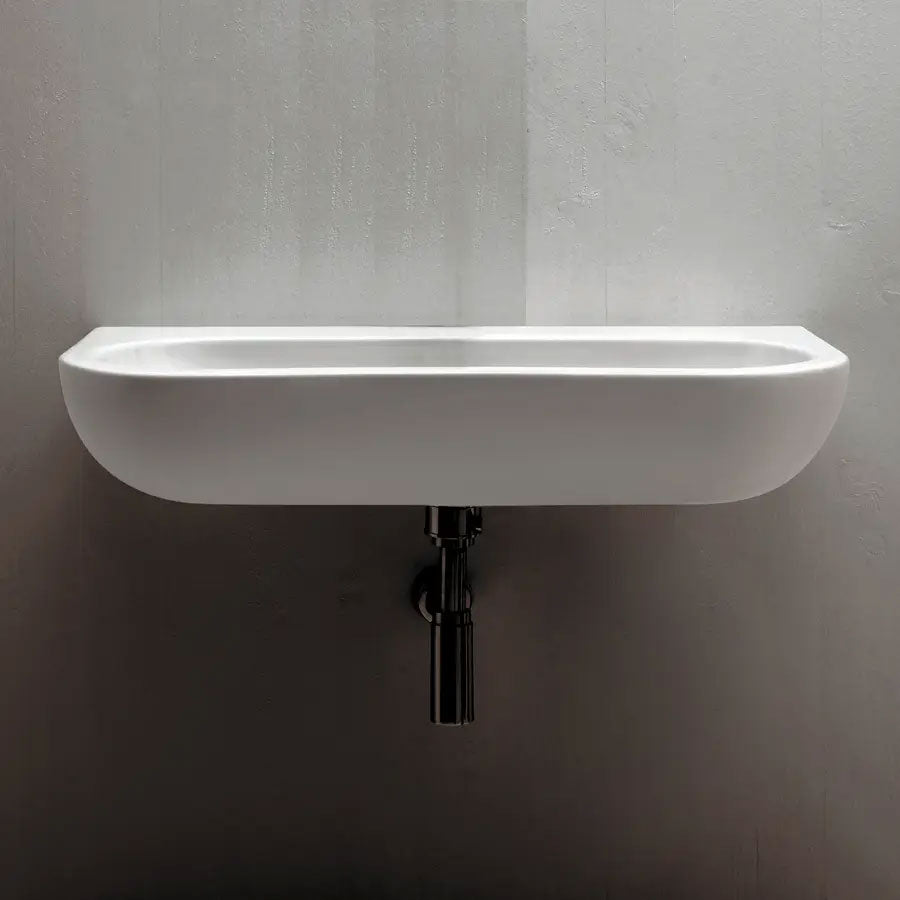 Lavabo Sospeso per bagni di piccole dimensioni modello Nuvola 47 Ceramica Azzurra con vasca molto capiente by CeramicStore | Lo specialista del tuo bagno