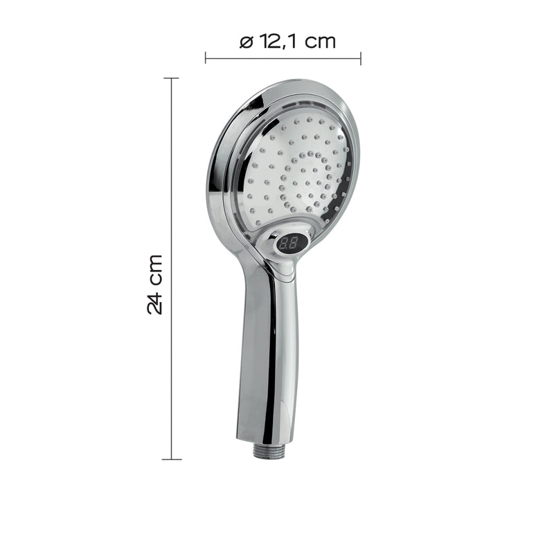 Doccetta 1 getto con led a tre colori e controllo temperatura modello Thermo Light 00 di Gedy - Cromato by CeramicStore | Lo specialista del tuo bagno