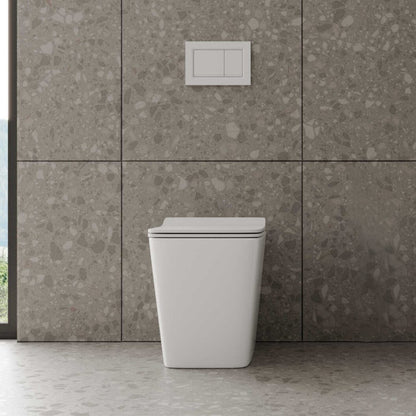 Vaso a terra con copriwater soft close Tela BathCore L 36 x P 56 x H 41 cm â€“ Bianco lucido
