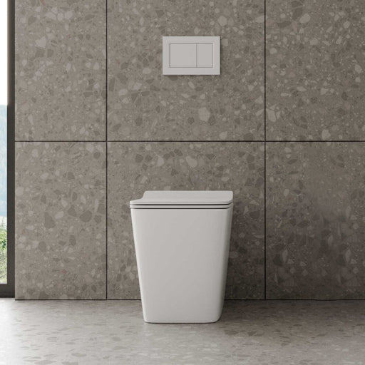 Vaso a terra con copriwater soft close Tela BathCore L 36 x P 56 x H 41 cm â€“ Bianco lucido