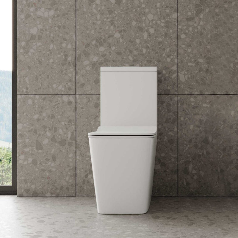 Vaso monoblocco con copriwater soft close serie Tela BathCore - L 36,5 x P 64 x H 82,5 cm