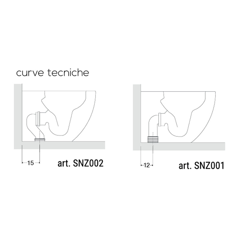 Vaso filomuro 56x37 cm BathCore serie Aria Special H50 - Bianco Lucido