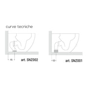 Sanitari filomuro 56x37 cm BathCore serie Aria Special H50 - Bianco Lucido
