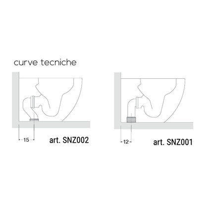 Sanitari filomuro 56x37 cm BathCore serie Aria Special H50 - Bianco Lucido