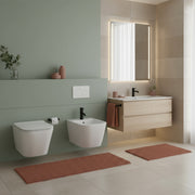 Sanitari sospesi senza brida con copriwater soft close BathCore serie Nilo L 36 x P 52 cm â€“ Bianco lucido