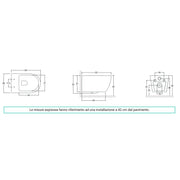 Sanitari sospesi senza brida con copriwater soft close BathCore serie Nilo L 36 x P 52 cm â€“ Bianco lucido