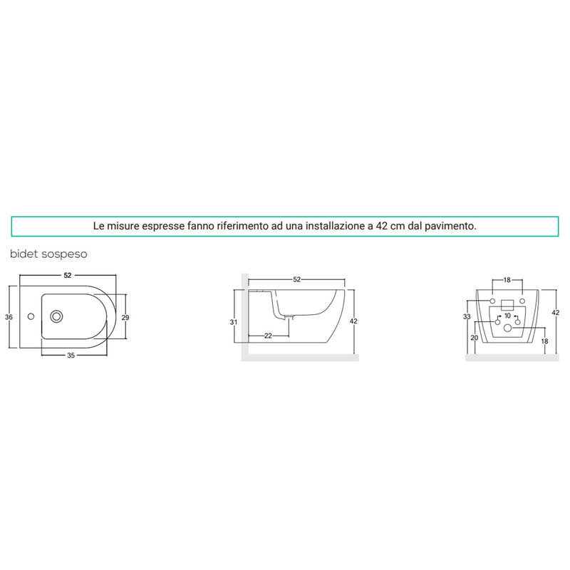 Wandhängende Sanitäranlagen ohne Flansch mit Soft-Close-WC-Sitz BathCore Serie Nilo L 36 x T 52 cm – Hochglanzweiß