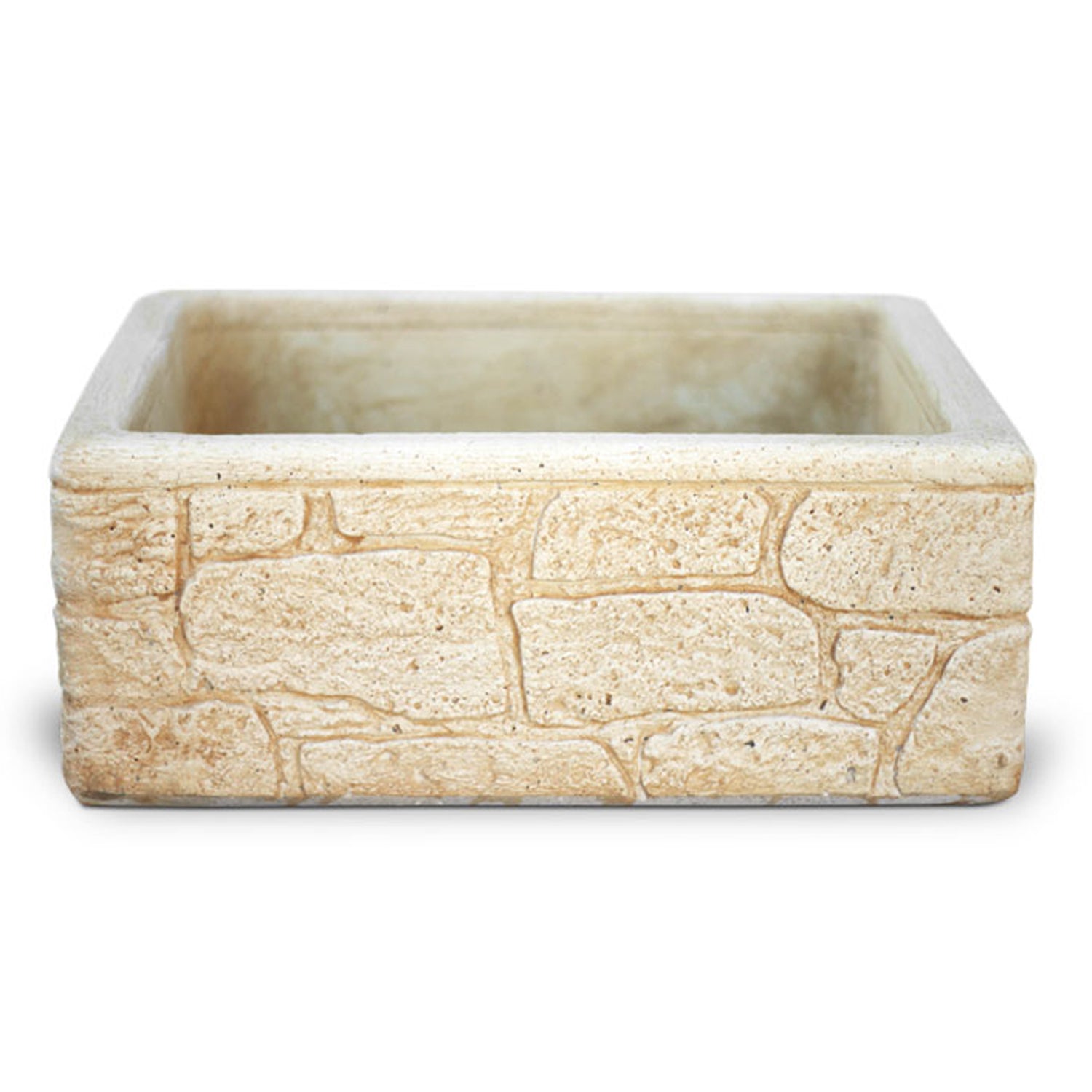 Lavello da esterno in cemento nocciola effetto mattoncini cm 50x40x20h cm modello Eolie by CeramicStore | Lo specialista del tuo bagno