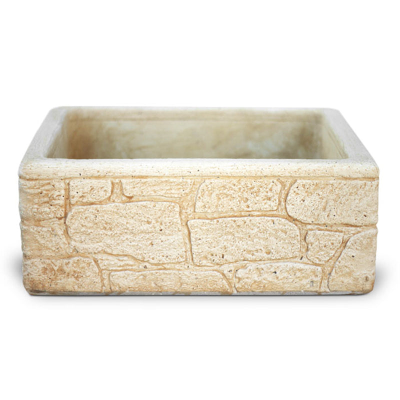 Lavello da esterno in cemento nocciola effetto mattoncini cm 50x40x20h cm modello Eolie by CeramicStore | Lo specialista del tuo bagno