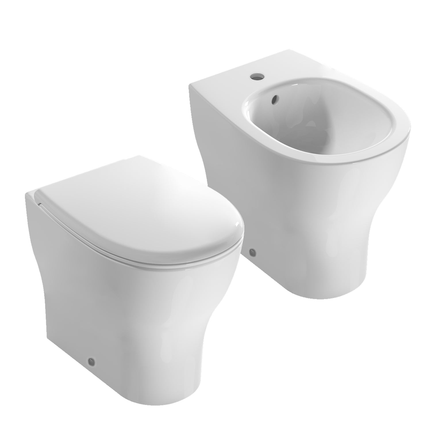 Sanitari Filoparete senza brida 52x36 modello Grace di Ceramica Globo con sedile incluso - Bianco Lucido