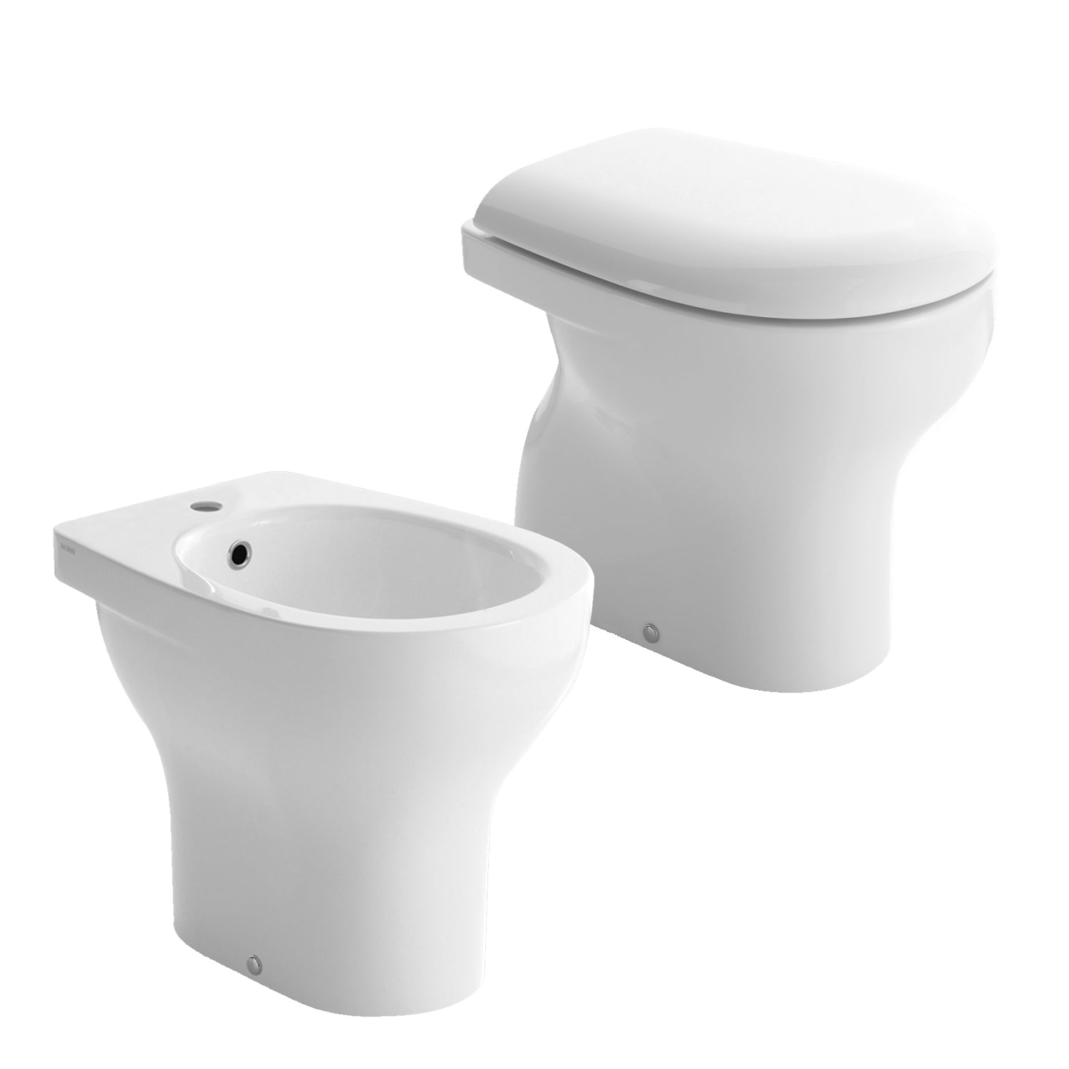 Sanitari distanziati da parete con coprivaso soft close 50x36xH41 cm Grace di Ceramica Globo â€“ Bianco lucido