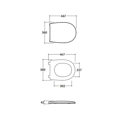 Sanitari distanziati da parete con coprivaso soft close 50x36xH41 cm Grace di Ceramica Globo â€“ Bianco lucido